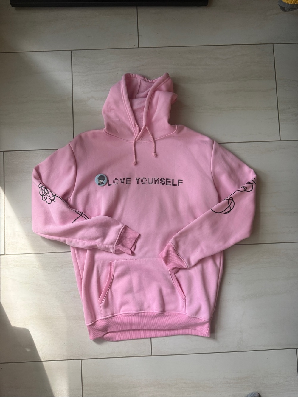 BTS- Pink 'Love Yourself' Graphic Crewneck Hoodie